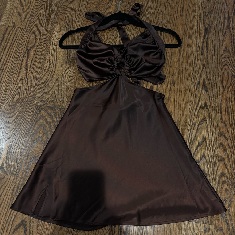 Peppermayo Marseille Mini Dress in Brown - Picture 3 of 5